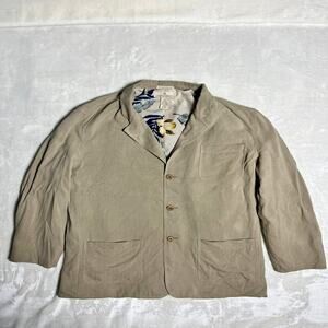 Vtg Hawaiian Oversized Silk Chore Jacket Men's L Paradise Collection Slouchy Fit